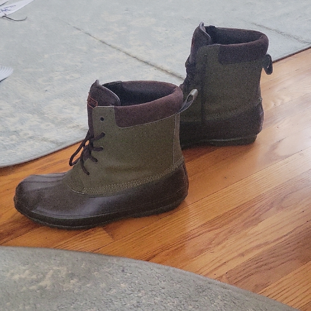 L.L. Bean Green and Brown Duck Boots